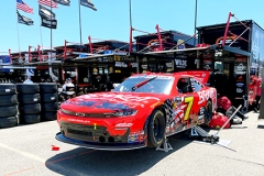The #7 gets worked on in the garage area.