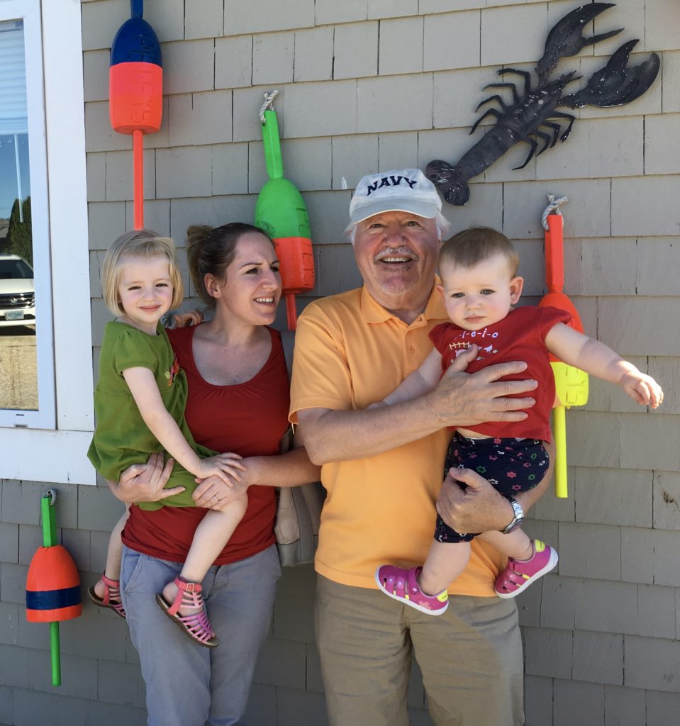 Adeline, Meredith, and Alice with the old man.